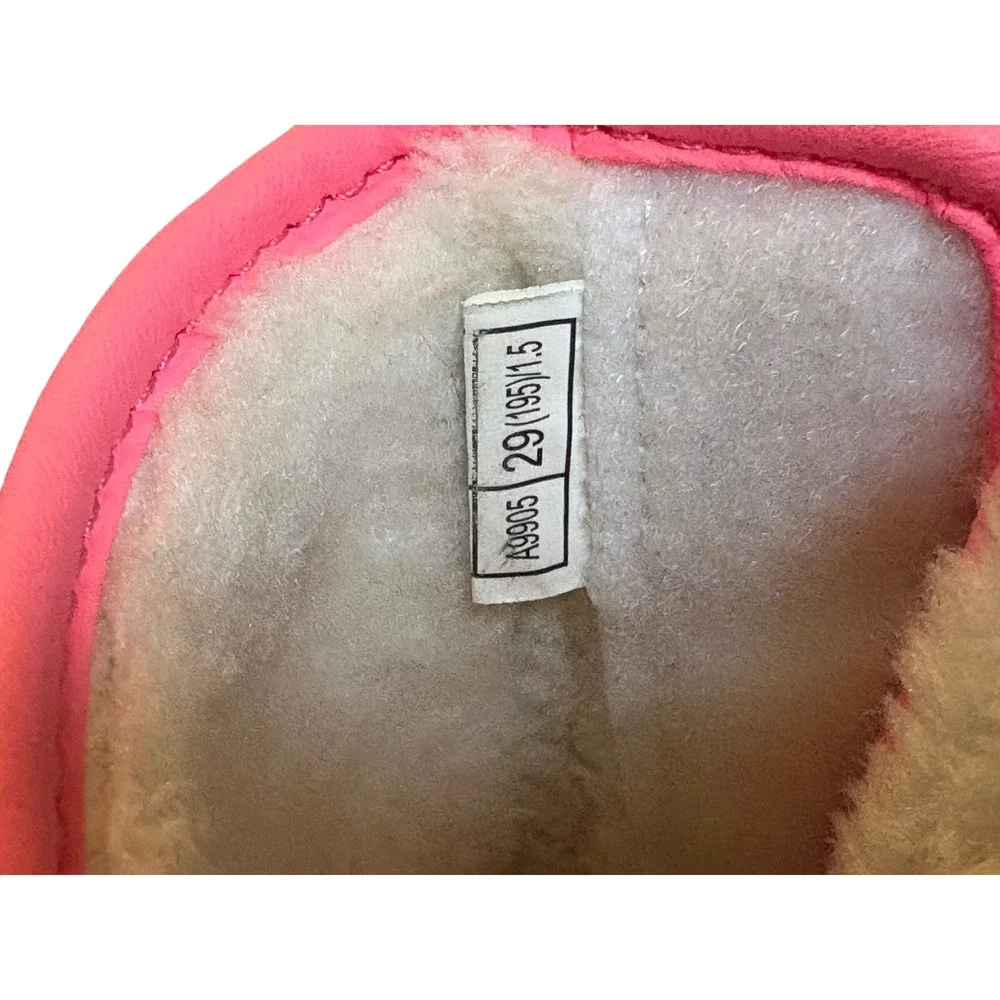 COGA Girls Pink Snowflake Winter Snow Ski Boots Faux‎ Fur Lined Size 1.5Y